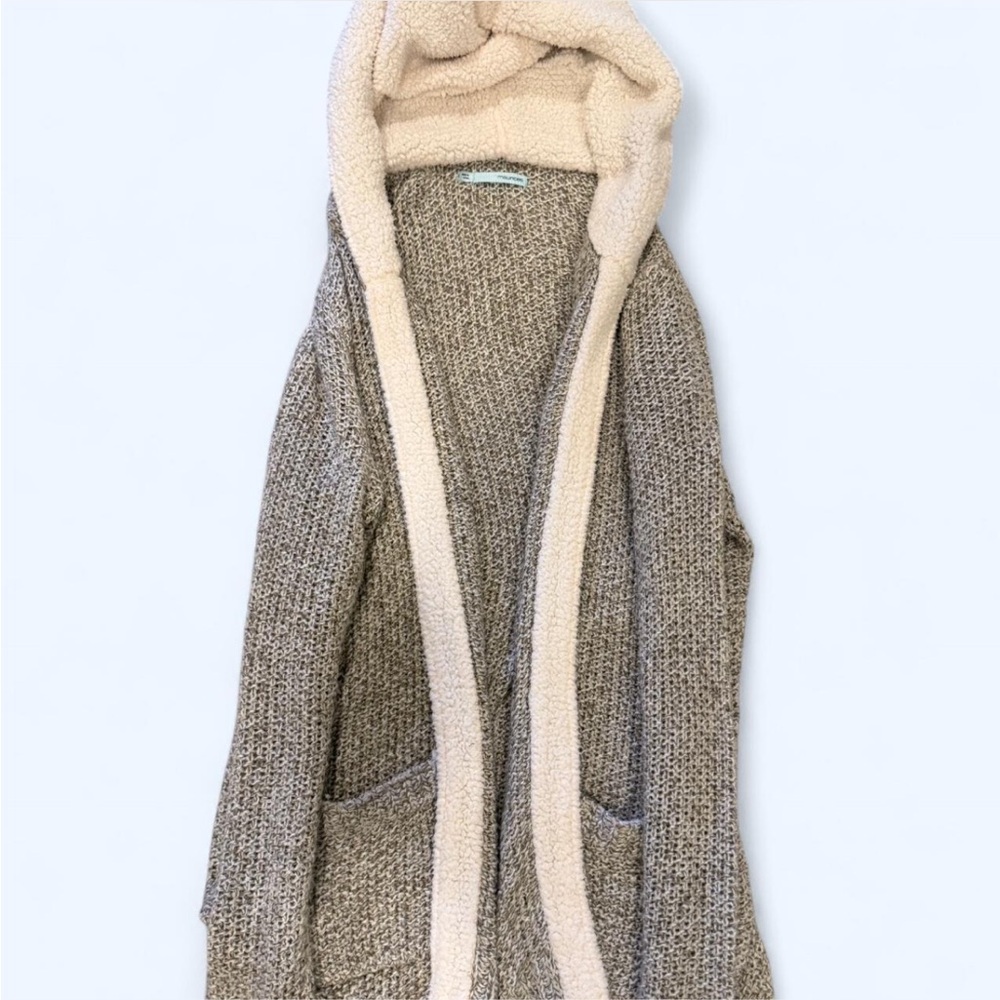Maurices Gray and Cream Hooded Sweater